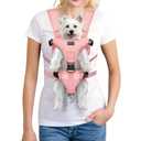 YUDODO Front Pet Carrier Backpack for Small Dogs and Cats, Secure and Breathable Mesh, Ergonomic Support, Adjustable for Walking, Hiking, or Travel, Pink, S