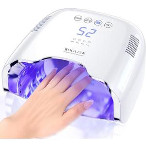 BOLASEN Cordless Rechargeable UV Nail Lamp  UV Light for Gel Nails with Metallic Reflector & Metal Base, 54W Portable Wireless LED Nail Dryer, Professional Fast Charger Curing Lamp for Salon P30 PRO