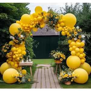 Yellow Balloon Different Sizes Latex Double Stuffed Matte Yellow Balloon Garland Arch Kit for Birthday Baby Shower Wedding Lemon Sunflower Party Decor