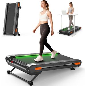 Walking Pad Treadmill with Auto Incline, Vitalwalk Wide Full Deck, 400lbs/350lbs Capacity, Portable Under Desk Treadmills for Home Office, 3.0HP Brushless, Vertical Space-Saving, Ambient Light, APP (Apollo 11 Max - 20% Auto)
