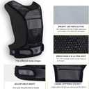 LED Safety Reflective Vest, USB Rechargeable Running Reflector Gear with Storage Pocket, Adjustable Vest (Black)