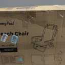 SUNNYFEEL Low Beach Chair, 5-Position Lay Flat Reclining, Backpack Portable Folding Chair with Cooler Bag & Cup Holder, Heavy Duty 350 LBS, Compact for Beach, Camping, Travel