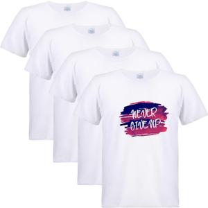 4 Pieces Men Sublimation Blank T-Shirt White Polyester Shirts for Sublimation Short Sleeve T-Shirt (5X-Large)