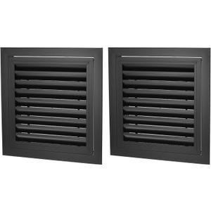 PATIKIL 14" x 14" Return Air Vent Cover, 2Pcs Aluminum Alloy Return Air Grille Linear Bar Removable Grille with Mesh Filter for Sidewall Wall Ceiling Floor HVAC System, Black