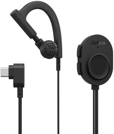 Jabra Perform 10 Wired PTT Earpiece with in-Line Clip-On Noise-Cancelling Microphone, Android Devices Only, Works with Walkie Talkie app in Microsoft Teams, Zello and Zebra, USB-C Connectivity, Black