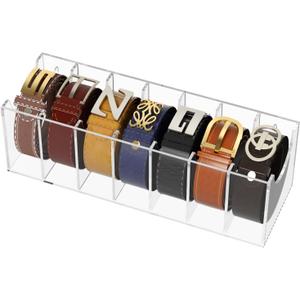 FEMELI Belt Organizer, Acrylic Display Case with 4 grids Storage Holder for Watches, Jewelry, Makeup, Bracelets, Rings,Toys Accessories (7)