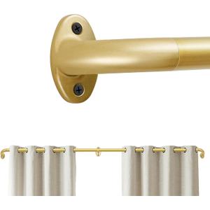 Gold Blackout Curtain Rod,Wrap Around Curtain Rods For Windows,1 Inch Diameter Adjustable Heavy Duty Curtains Rods for Bedroom For Sliding Glass Door (34-95 Inch)