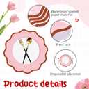 Pink Scalloped Paper Placemats 60 Pcs Disposable Coated Paper Waterproof Place Mat with Wavy Edge Table Decor for Baby Shower Party Supplies Birthday Wedding Banquet Tea Party (13.5 Inch Round)