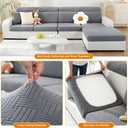 Couch Cushion Covers, Couch Covers Magic Sofa Covers Washable Stretch Resistant Slipcovers for Sectional and L Shaped Seats Furniture Protectors for Pets (Back Cover L, Dark Gray)