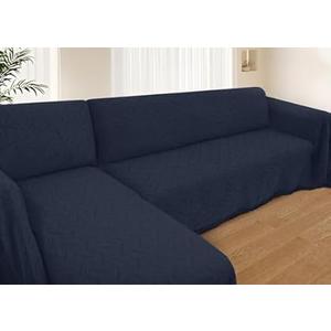 HOMERILLA Sectional Couch Covers for Sectional Sofa L Shaped Sofa Cover Blanket 2 Pieces L Shape Furniture Protector for Pets Dogs(Midnight Blue, Large)