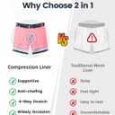 SURF CUZ Mens Swim Trunks with Compression Liner Quick Dry Swim Shorts Swimming Trunks 2 in 1 Bathing Suit Zipper Pockets (XX-Large, Dark Tropical Flamingo)