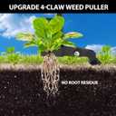 MAZING 4-Claw 39" Weed Puller Tool, Length Adjustable Detachable Weed Remover, Stainless Steel Claws Weed Picker and Grabber, Stand Up Weed Root Pulling Tool for Lawn, Yard, Garden, Patio