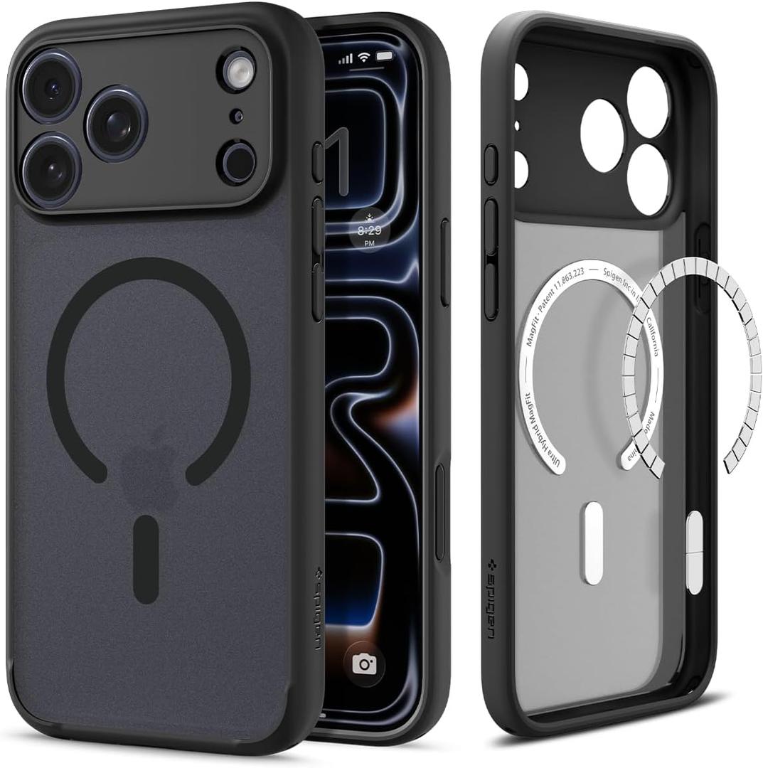 Spigen for iPhone 17 Pro Max Case, Ultra Hybrid MagFit [TPU Covered Camera Control] [Anti-Yellowing] [Compatible with Magsafe] - Frost Black
