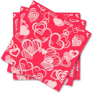 2 x Gatherfun Valentines Party Disposable Napkins Heart Love Paper Napkins for Valentine's, Weddings, Engagements, Anniversaries, Bridal Showers, Birthday Party Supplies 3-Ply 50 Pack