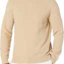 Amazon Essentials Oversized Crewneck Sweater for Men, Textured, Cotton (Tan) XS