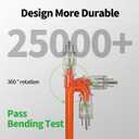 POWGRN 300 ft 12/3 Outdoor Extension Cord Waterproof Heavy Duty with Lighted End 12 Gauge 3 Prong, Flexible Cold-Resistant Long Power Cord Outside, 15Amp 1875W SJTW Orange ETL Listed