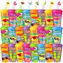 Potchen 24 Set Summer Party Decoration Cups with Silly Straws and Lids, 16oz Pool Beach Reusable Drinking Cups Colorful Plastic Tumblers for Hawaiian Tropical Luau Birthday Party Gifts (Classic Style)