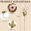 8 Pcs Faux Silk Peony - Artificial Peonies Stems Fake Silk Peony Branches Real Look for Vase DIY Flower Arrangements Home Living Room Kitchen Office Wedding Table Decor - Blush Pink