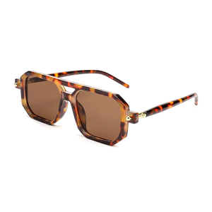 FEISEDY Vintage Square 70s Flat Aviator Sunglasses Women Men Classic Retro Stylish Frame UV400 Sunglasses B2622