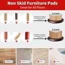 3 x Ezprotekt 2.5 inch Non Slip Round Wood Furniture Pads for Hardwood Floors, 4 Pcs Anti Slip Furniture Coaster for Chair Sofa Bed Couch, Furniture Cups with Anti-Slide EVA Anti-Scratch (Dark Brown)