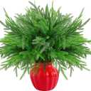 Christmas Norfolk Pine Branches - Set of 12 Artificial 18-Inch DIY Crafts for Xmas Indoor and Outdoor Home Decor