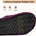 EverFoams Womens Fuzzy Open-toe Slippers Soft Comfy Memory Foam Indoor House Shoes (9-10, Plum Violet)