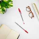 Bic Cristal Original Ballpoint Pens, Medium Point (1.0 mm), Red, Box of 50 - Smudge-Free, Every-Day Writing Pens with Clear Barrel, 8373619