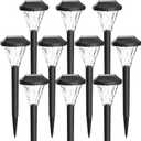 GIGALUMI 10 Pack Solar Lights Outdoor Waterproof, Outdoor Solar Lights for Yard, Solar Garden Lights, Yard Decorations Outdoor for Pathway, Patio, Garden, Driveway, Lawn, and Landscape(Warm White)