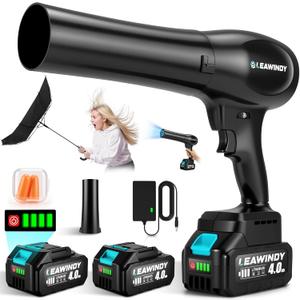 Cordless Leaf Blowers with 2 X 4.0Ah Batteries and Charger, 800000RPM Handheld Leaf Blower & 6 Speed Mode, Lightweight Mini Turbo Jet Blower, Rechargeable Leaf Blower for Lawn Care, Patio, Car, Drying