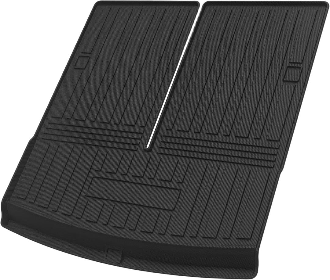 Flat Face Cargo Liner Rear Trunk Mat Trunk Cargo Luggage Boot Tray Mat Long Stripes and Interval Pattern for Volkswagen Tiguan 2018-2024 7 Seats