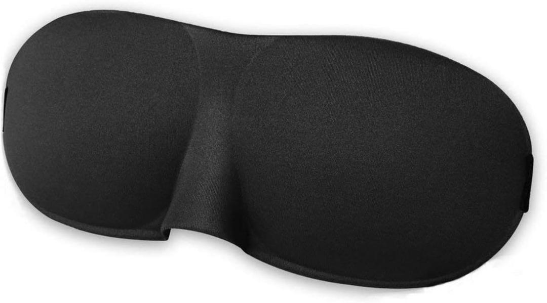 Comfortable Memory Foam Sleep Covers 3D Eye Mask Portable Blindfold Travel Eyepatch Eye CareTools (Black)