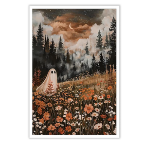 Halloween Decor Wall art Prints Dark Forest Ghost Ghost Poster art Holiday Art Gifts 16x24in Unframed