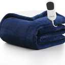 Homemate Heated Blanket Electric - 72"x84" Heating Blanket Throw 1/2/4/6/8 Hours Auto-Off 10 Heat Level Over-Heat Protection Flannel Sherpa ETL Certification