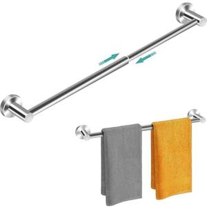 MGahyi Towel Racks for Bathroom-Adjustable Towel Holder(13.18inch-24inch) Sturdy and Rustproof Towel Bar Wall Mounted, Single Towel Bar Rod for Bathroom Accessories(1Pack,Silver)