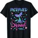 Mermaid Squad of The Birthday Mermaid Tail Family Matching T-Shirt, S
