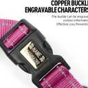 ARLESIM Reflective Dog Collar with Airtag Protective Cover.Padded with Soft Neoprene Breathable Quick Release for Medium Dogs Hot Pink