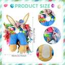 Easter Wreaths for Front Door, Easter Bunny Door Wreaths Easte Bunny Butt Wreath Decorations Cute Rabbit Garland Spring Decoration Farmhouse (Blue Series)