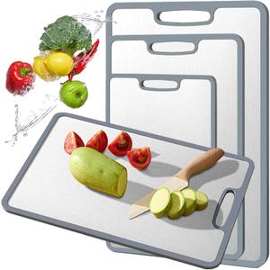 Titanium Cutting Board Double-sided non-slip silicone edging Pure Titanium Cutting Boards for Kitchen - Double-Sided Food-Grade Chopping Board Non-Stick Durable and easy to clean (Small) (11.5"L x 8"W)
