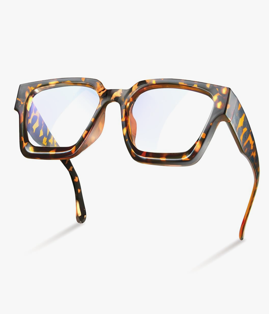 livho Oversized up to 99% Blue Light Glasses for Woman - Rectangle Fashion Glasses Chic Preppy Frame - Anti Eyestrain