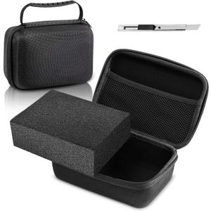 Relaxweex EVA Hard Case with Customizable Foam 7.1 x 4.7 x 3.1 Inch Protective EVA Carrying Case Shockproof Outdoor for Camera, Digital Products, Electronic Instruments with Knife, Black