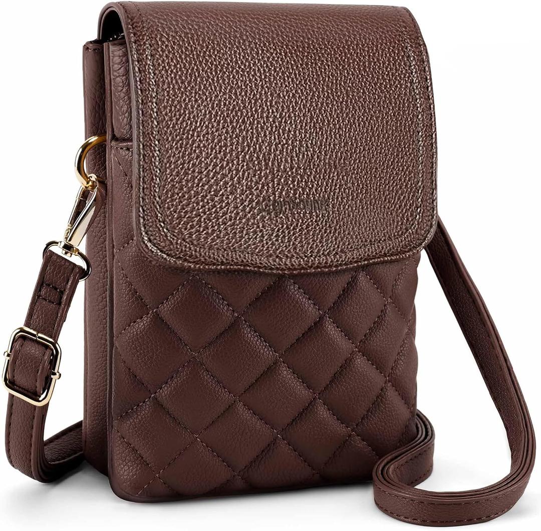 RFID Small Crossbody Purses for Women Quilted Cell Phone Purse with RFID Blocking Credit Card Slots