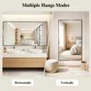 Koonmi Black Mirrors for Wall, 30x40 Inch Bathroom Mirror, Rectangular Wall Mirror for Living Room Bedroom Bathroom, Hangs Horizontally or Vertically