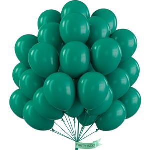 PartyWoo Dark Green Balloons 50pcs 12 Inch Emerald Hunter Forest Green Boho Neutral Balloons for Birthday Baby Shower Graduation Wedding Dinosaur Jungle Football Baseball Party Decorations Green-F14