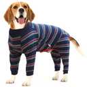 Dog Recovery Suit Abdominal Wound After Surgery Wear Prevent Licking Wounds E-Collar & Cone Alternatives Postoperative Shirt Dog Pajamas Long Sleeve Prevent Shedding (Large (Pack of 1), Black)