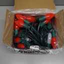 SUNSGNE C9 Christmas Outdoor String Lights 25 Feet Vintage Christmas Tree Lights with 26 7W Red White Glass Bulbs(1 Spare) for Backyard Patio Balcony Xmas Decor, Green Wire