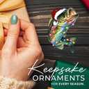 5 x Largemouth Bass Fish Ornament for Christmas Tree, 2D Flat Wooden Hanging Decor, Fishing Christmas Ornament 2025, Fishing Gifts for Men, Dad, Husband, Fisherman Christmas Decoration