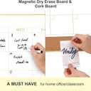 ARCOBIS Dry Erase Calendar Whiteboard Cork Board Combo, 36"x24" Magnetic White Board Calendar Dry Erase for Wall, Gold Frame Monthly Combination Board for Office, Home, School