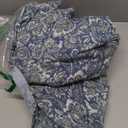 SLEEPBELLA Duvet Cover Set 600 Thread Count Cotton Bedding Set (Twin, Blue-Paisley)