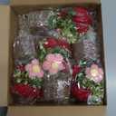 4 Pcs Handmade Rose Crochet Rose Bouquet Knitted Creative Potted Plant Handmade Crochet Flowers Creative Thank You Gifts for Mother's Day Never Wilt Artificial Flower