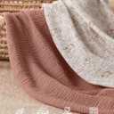 Blissful Diary Muslin Mini Crib Sheets, Pack and Play Mattress Sheets Fitted for Pack N Play, Soft Cotton for Girls, 2 Pack(Blush Bunny Floral & Dusty Pink)